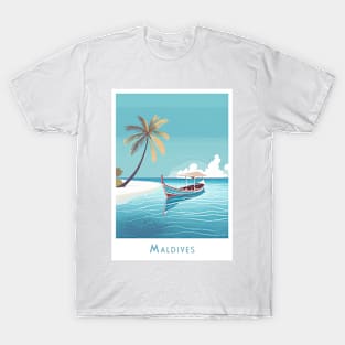 Vintage Retro Travel Maldives Serenity T-Shirt